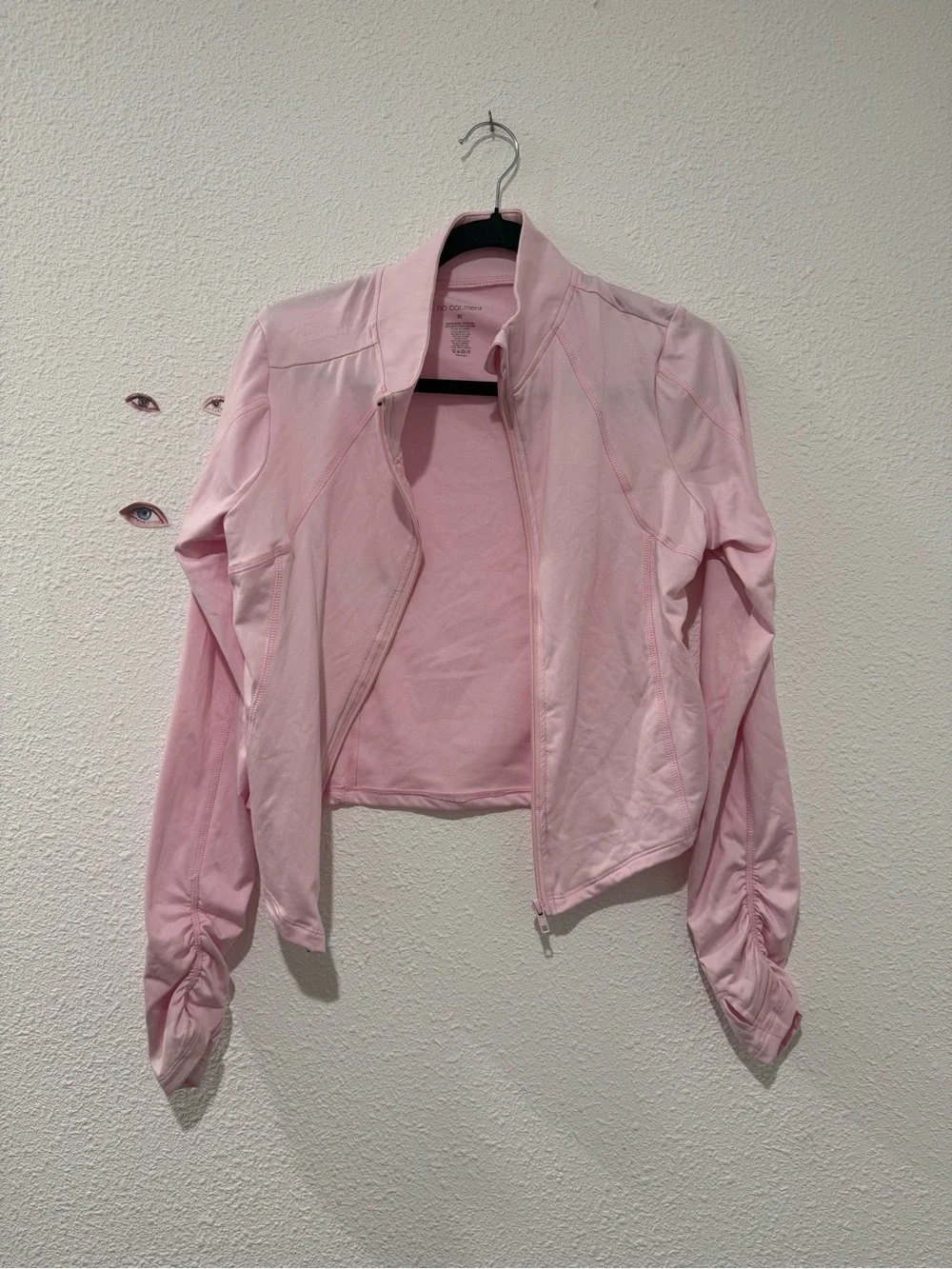 No comment Light Pink Full-Zip running jacket